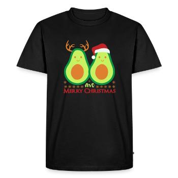 Christmas Avocado Vegan Gift - Men's Premium Organic T-Shirt - black - Front - Nico (187cm)