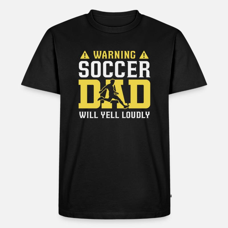Fussball Papa - Männer Premium Bio T-Shirt - Schwarz