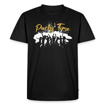 Heure de la fête - T-shirt Premium bio Homme - noir - Devant - Nico (187cm)