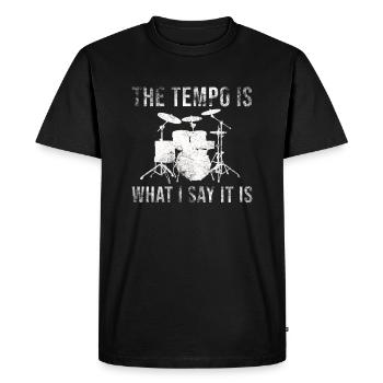 Drums saying for drummers - Men's Premium Organic T-Shirt - black - Front - Nico (187cm)