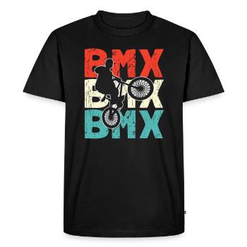 Le BMX - T-shirt Premium bio Homme - noir - Devant - Nico (187cm)