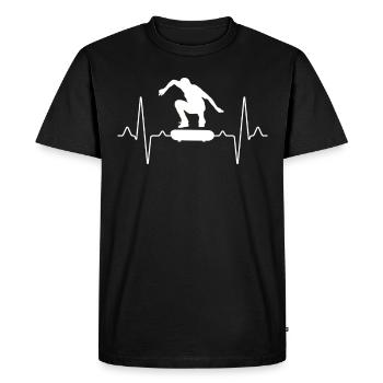Skater Skate Heartbeat - T-shirt Premium bio Homme - noir - Devant - Nico (187cm)