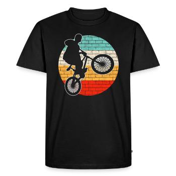 BMX rétro - T-shirt Premium bio Homme - noir - Devant - Nico (187cm)