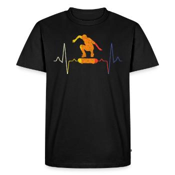 Skater Skate Heartbeat - T-shirt Premium bio Homme - noir - Devant - Nico (187cm)