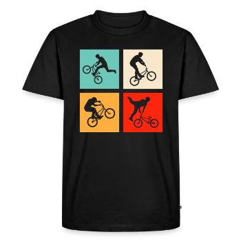 BMX Rétro - T-shirt Premium bio Homme - noir - Devant - Nico (187cm)