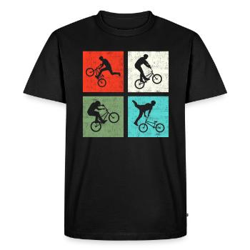 BMX Rétro - T-shirt Premium bio Homme - noir - Devant - Nico (187cm)
