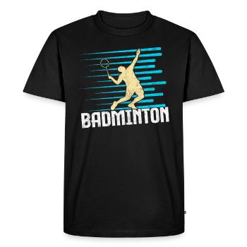 Badminton - Men's Premium Organic T-Shirt - black - Front - Nico (187cm)