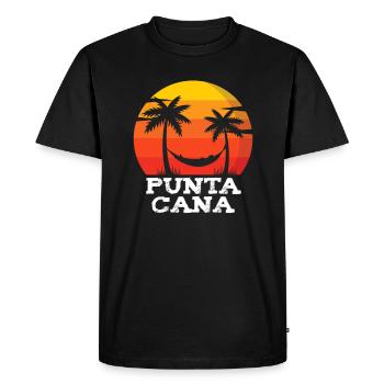 Punta Cana République Dominicaine Vacances Souvenirs - T-shirt Premium bio Homme - noir - Devant - Nico (187cm)