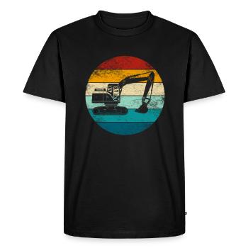 Excavatrice Excavatrice Conducteur Chantier de construction Rétro Ouvrier de la construction - T-shirt Premium bio Homme - noir - Devant - Nico (187cm)