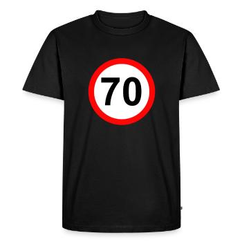 70e anniversaire - T-shirt Premium bio Homme - noir - Devant - Nico (187cm)