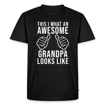 Grandfather Grandpa Saying Best Grandpa - Men's Premium Organic T-Shirt - black - Front - Nico (187cm)