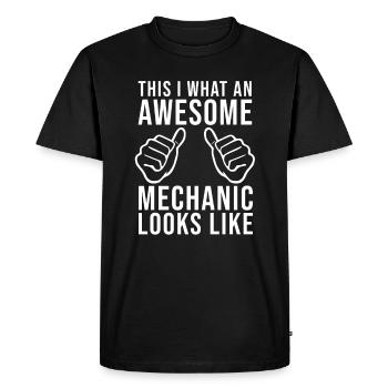 Mechanic Mechanics Sayings Industry Car Saying - Men's Premium Organic T-Shirt - black - Front - Nico (187cm)