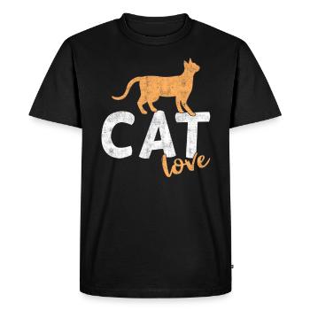 Propriétaire de chat Amour de chat - T-shirt Premium bio Homme - noir - Devant - Nico (187cm)
