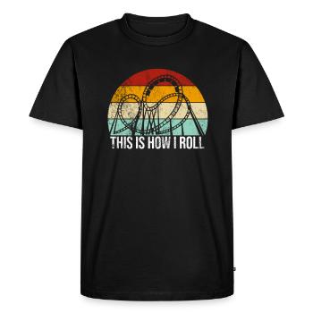 Roller Coaster Amusement Park Kirmes Amusement Park - T-shirt Premium bio Homme - noir - Devant - Nico (187cm)