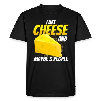 Fromage disant cadeau, amateur de fromage, amateur de fromage, fromage - T-shirt Premium bio Homme - noir - Devant - Nico (187cm)