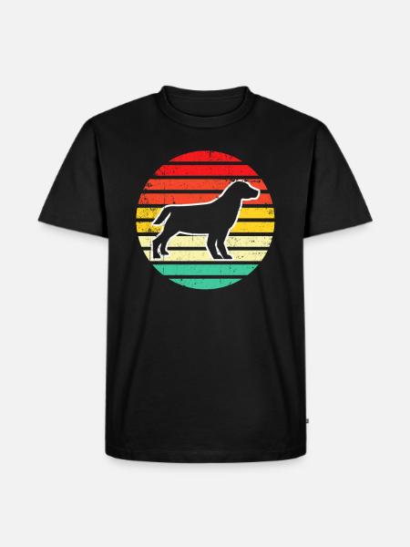 Dog Hund Silhouette Retro - Men's Premium Organic T-Shirt - black