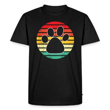 Paw Dog Rétro - T-shirt Premium bio Homme - noir - Devant - Nico (187cm)