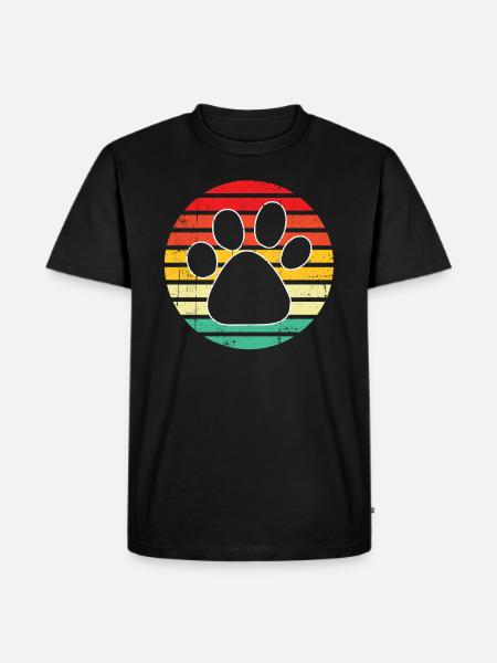 Paw Dog Retro - Men's Premium Organic T-Shirt - black