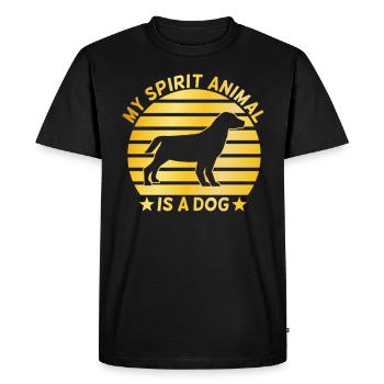 Propriétaire de chien dicton - T-shirt Premium bio Homme - noir - Devant - Nico (187cm)