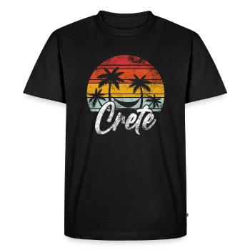 Crète Rétro Grèce Palm Island Voyage de vacances - T-shirt Premium bio Homme - noir - Devant - Nico (187cm)