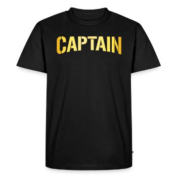 Capitaine Kapitän - T-shirt Premium bio Homme - noir - Devant - Nico (187cm)