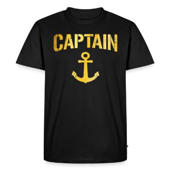 Capitaine Kapitän - T-shirt Premium bio Homme - noir - Devant - Nico (187cm)