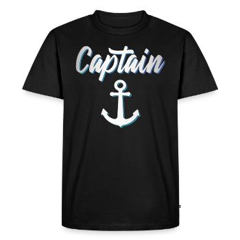 Capitaine Kapitän - T-shirt Premium bio Homme - noir - Devant - Nico (187cm)