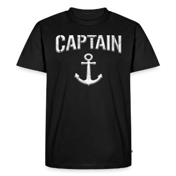 Capitaine Kapitän - T-shirt Premium bio Homme - noir - Devant - Nico (187cm)
