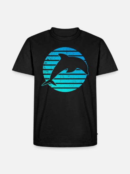 Delfin Wal Logo - Männer Premium Bio T-Shirt - Schwarz