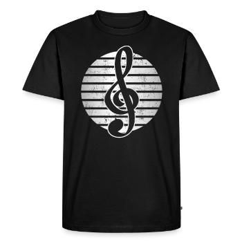 Clé de musique - T-shirt Premium bio Homme - noir - Devant - Nico (187cm)