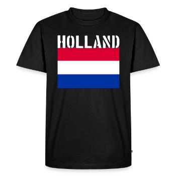 Hollande Pays-Bas Drapeau - T-shirt Premium bio Homme - noir - Devant - Nico (187cm)