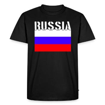 Drapeau de la Russie - T-shirt Premium bio Homme - noir - Devant - Nico (187cm)