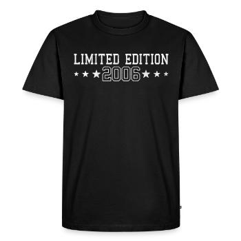 Édition limitée anniversaire 2006 - T-shirt Premium bio Homme - noir - Devant - Nico (187cm)