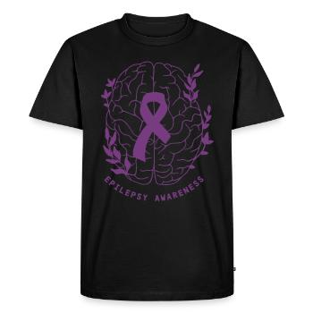 Epilepsy Awareness We Wear Purple Epilepsy Brain - Men's Premium Organic T-Shirt - black - Front - Nico (187cm)