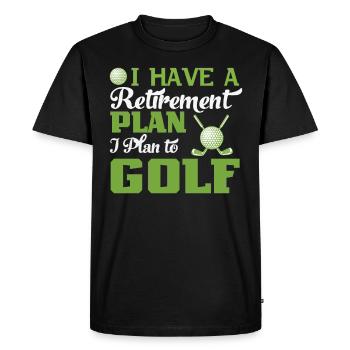 J’ai un plan de retraite J’ai l’intention de jouer au golf - T-shirt Premium bio Homme - noir - Devant - Nico (187cm)