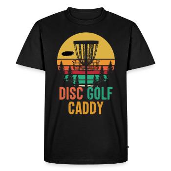 Disc Golf Caddy Golfing Lover Golfeur Rétro Vintage - T-shirt Premium bio Homme - noir - Devant - Nico (187cm)