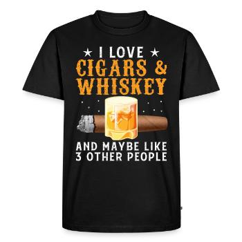 Cigare - T-shirt Premium bio Homme - noir - Devant - Nico (187cm)