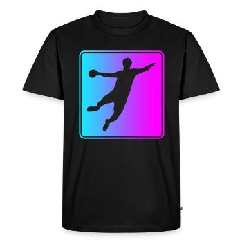 Handball Logo - T-shirt Premium bio Homme - noir - Devant - Nico (187cm)