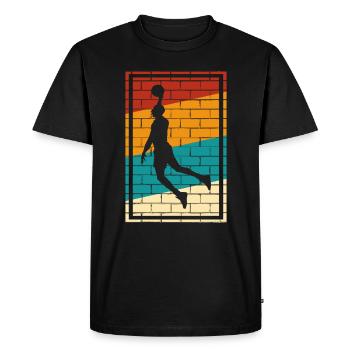Basketball Logo Retro - Men's Premium Organic T-Shirt - black - Front - Nico (187cm)