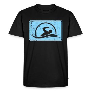 Logo du nageur nageur - T-shirt Premium bio Homme - noir - Devant - Nico (187cm)
