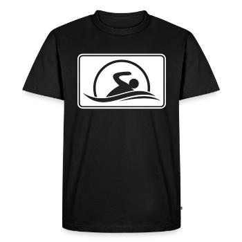 Logo du nageur nageur - T-shirt Premium bio Homme - noir - Devant - Nico (187cm)
