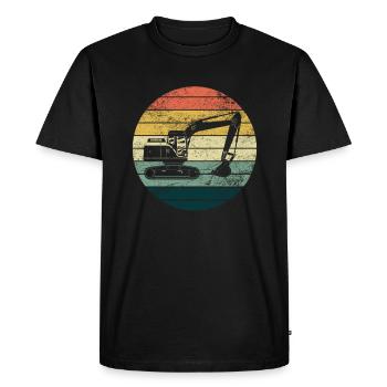 Excavatrices Conducteurs d’excavatrices Excavatrices Chantier de construction Construction de routes - T-shirt Premium bio Homme - noir - Devant - Nico (187cm)