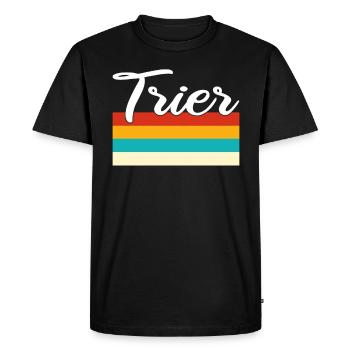 Trèves Rétro Vintage - T-shirt Premium bio Homme - noir - Devant - Nico (187cm)