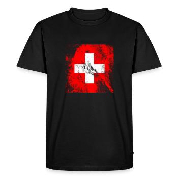 Suisse - T-shirt Premium bio Homme - noir - Devant - Nico (187cm)