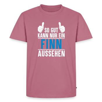 Finn Name Geschenkidee Finn Geschenk Vorname - Männer Premium Bio T-Shirt - Mauve - Vorne - Nico (187cm)