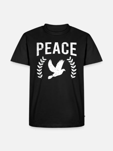 Peace Dove Peace Peace - Men's Premium Organic T-Shirt - black