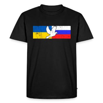 Ukraine Russie Conflit Colombe de la paix - T-shirt Premium bio Homme - noir - Devant - Nico (187cm)