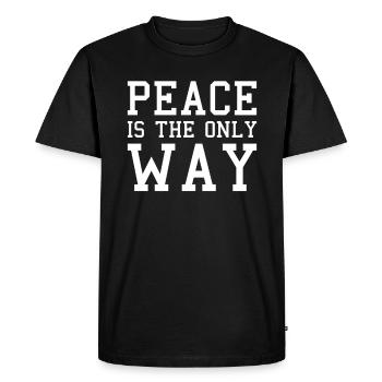 Dicton de paix - T-shirt Premium bio Homme - noir - Devant - Nico (187cm)
