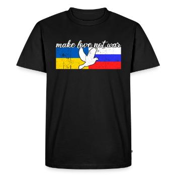 Ukraine Russie Conflit Colombe de la paix - T-shirt Premium bio Homme - noir - Devant - Nico (187cm)