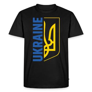 Ukraine Flag Symbol - Men's Premium Organic T-Shirt - black - Front - Nico (187cm)